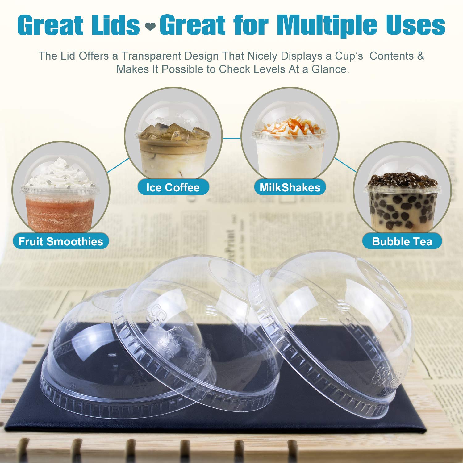 7 & 10oz compostable PLA clear lids