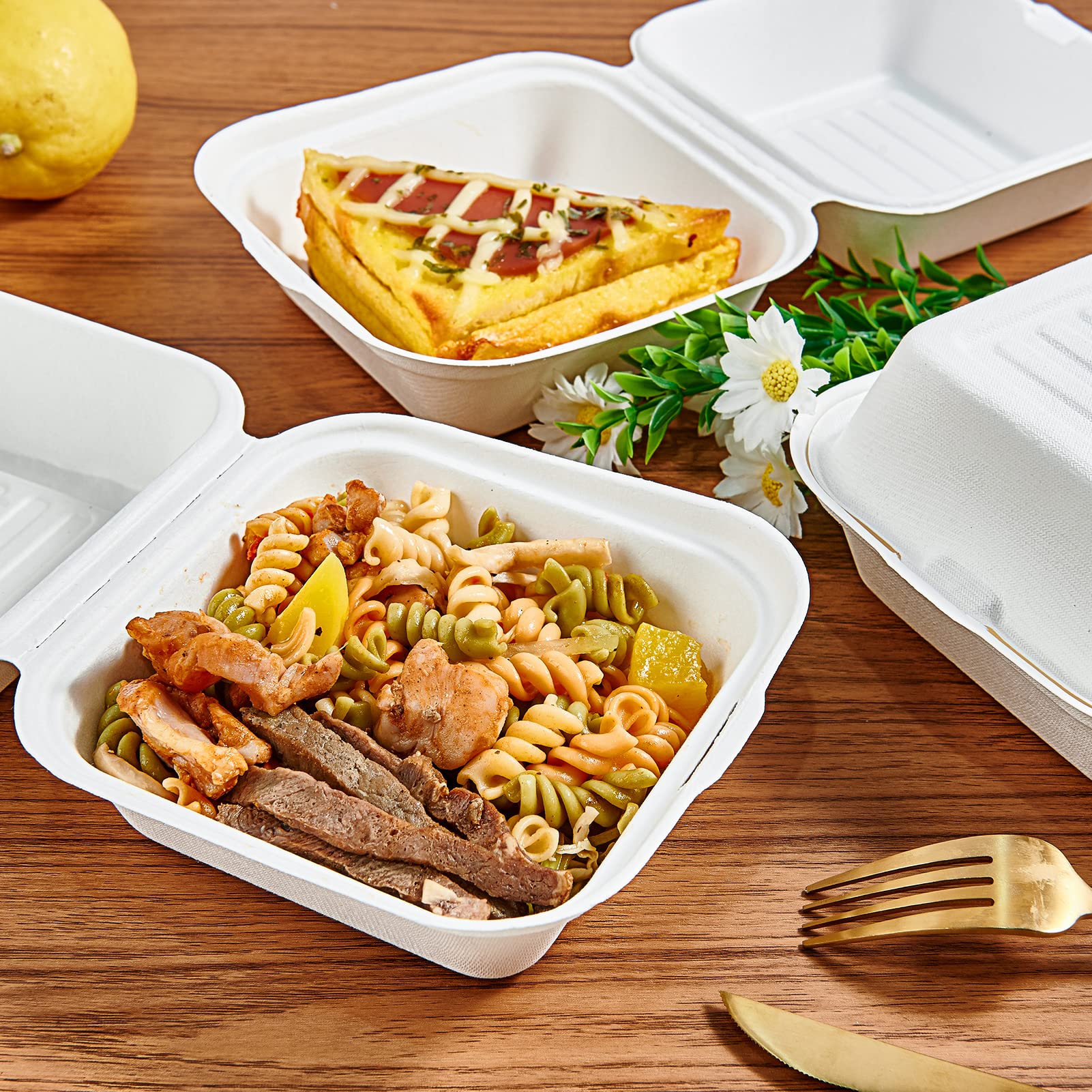 Eco Friendly Take Out Clamshell Containers